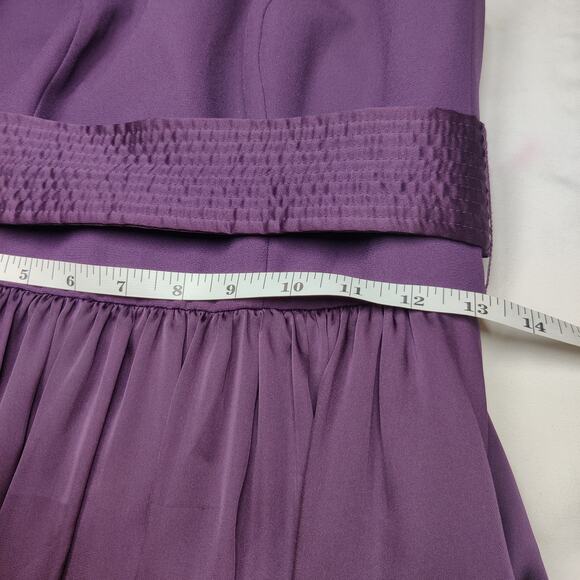 White by Vera Wang Plum Purple Halter Neck Bow Maxi Bridesmaid Prom Dress 2 - Picture 14 of 15